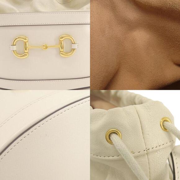 GUCCI White Leather Horsebit Tote Bag - Picture 8 of 11